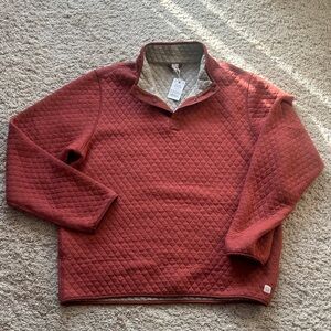 Marine Layer Men's Corbet Reversible Quilted Red Pullover Sz XL NWT